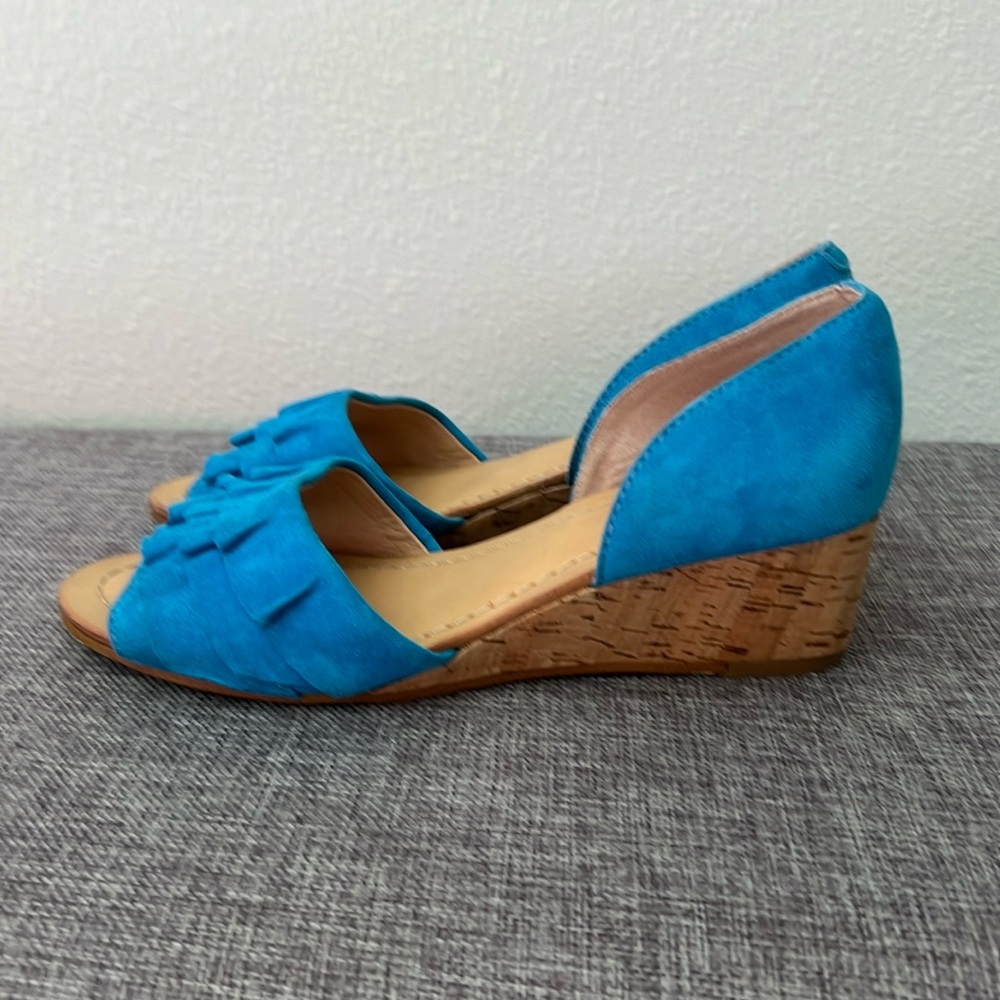NWOB Latigo from Anthropologie Blue Wedge Sandals - 6